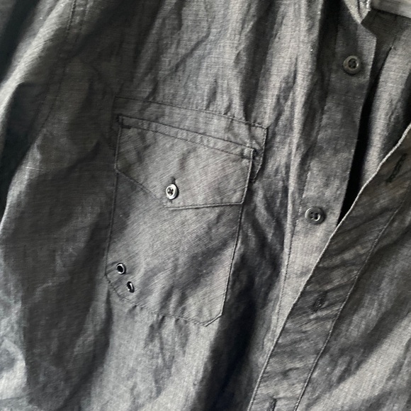 MENS - Burnside charcoal button up short sleeve shirt - size L - Picture 5 of 5